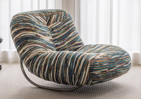 Fauteuil de Salon Design Ergonomique pour Adultes, Confortable et Rembourré en Tissu, Meuble Capitonnée pour Salon et Chambre