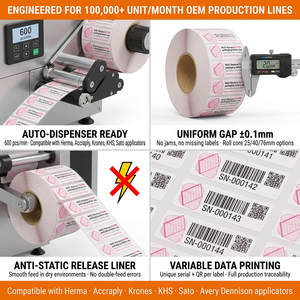 Étiquettes autocollantes personnalisées holographiques, imperméables, écologiques, anti-contrefaçon, à gratter, pour réfrigérateurs et machines à laver - Product Image 5