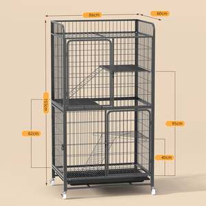กรงแมวมีล้อ บ้านแมวโลหะขนาดใหญ่ แข็งแรง ทนทาน สำหรับใช้ภายในบ้าน - Product Image 2