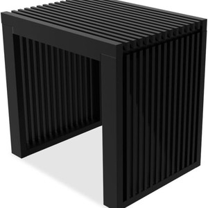 <b>Bamboo</b> Black Short Bathroom <b>Stool</b> Minimalist Multi-Purpose Seat For Home Tea Or Entrance Use - Product Image 5