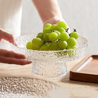 Vente en gros de collations japonaises martelées pour le salon Bol en verre à dessert glacé aux fruits et à salade de bonne qualité pour la nourriture