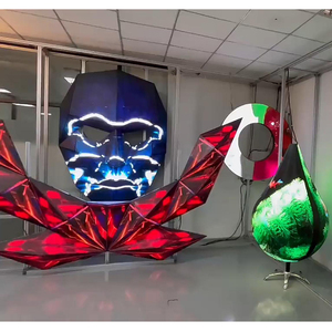 Đầy màu sắc 3D Mặt nạ DJ mặt tiền gian hàng tường hiển thị video dẫn đăng ký Hội Đồng Quản Trị - Product Image 3