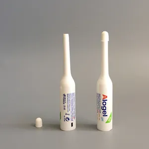 Salep farmasi kustom D19 Gel lidah buaya mulut panjang 8g tabung plastik PE lunak untuk perawatan diri