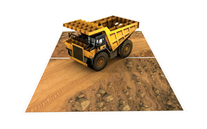 3D Pop up <b>Card</b> Giant Mining Dump Truck on Dirt Road Birthday Greeting <b>Card</b> Amazing Paper Craft Gift for Construction Fans - Product Image 3