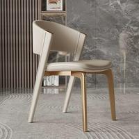 Chaise de salle à manger moderne italienne de luxe léger, imperméable - Pieds en acier inoxydable, revêtement en cuir microfibre, mobilier de maison