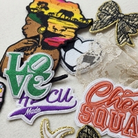 Patch brodé en dentelle sur base non-tissée, écussons thermocollants personnalisés en chenille pour vêtements, chapeaux et sacs en toile DIY