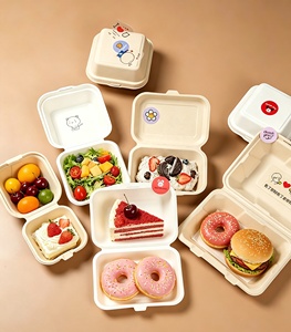 Scatola per Imballaggio Bento Personalizzabile in Carta Artistica Biodegradabile per Fast Food con Rivestimento UV <span class=keywords><strong>e</strong></span> Materiali Riciclati - Product Image 2