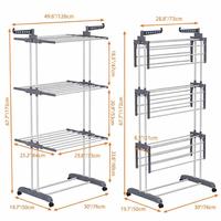 Séchoir à linge pliable en métal pour la maison avec étagère de rangement pour chaussures et design moderne pour l'organisation des vêtements dans la salle de bain