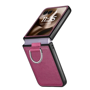 Lychee Skin Ring Holder coque de téléphone couverture arrière pour <span class=keywords><strong>Moto</strong></span> Razr 60/ Razr 60 Ultra, pour Galaxy Z Flip 5 étui de téléphone portable - Product Image 5