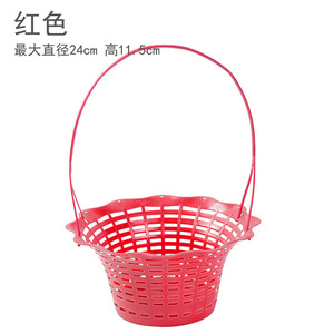 Cesta de Flores de Plástico Jingyuan de 24.5 cm, Reforzada, para el Festival Qingming, para Ofrecer Sacrificios, con Asa - Product Image 3