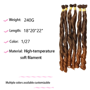 Perruque bouclée <span class=keywords><strong>à</strong></span> ondulations moyennes et grandes, en fibre synthétique noire haute température, pour femmes africaines et européennes-américaines – Offre Spéciale - Product Image 1
