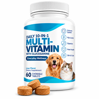 Comprimés multivitaminés pour animaux de compagnie en marque privée pour chiens et chats, formule 10 en 1 avec glucosamine, taurine, probiotiques, oméga 3