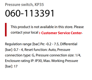 Sensor de Compresor de Aire Original Nuevo 060-113391 KP35 en Stock, Listo para Enviar - Product Image 2