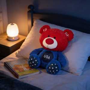Oso de Peluche Patriótico de Estados Unidos, Rojo, Azul, con Estrellas y Rayas, Juguete de Peluche para Niños, Regalo de Cumpleaños, de 2 a 4 Años, Unisex - Product Image 1
