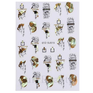 TSZS – autocollant 3D pour ongles, feuille de <span class=keywords><strong>printemps</strong></span> Laser or, motif de fleur Rose, décalcomanie adhésive, visage abstrait, été plage, <span class=keywords><strong>2023</strong></span> - Product Image 5