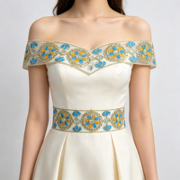 Ruban de dentelle brodée de sequins en maille colorée de 4,5 cm, motif floral, pour la décoration de robes ethniques et de costumes, vente en gros