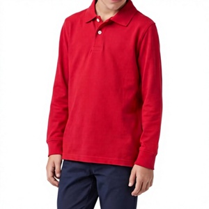 Polo pour homme en coton tricoté de haute qualité, manches longues, coupe classique, col classique, haut de golf décontracté, logo personnalisé, vente en gros - Product Image 5