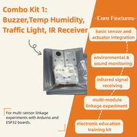 Kit Combo Qimayuan P4 de 4 Piezas, Plug-and-Play con Sensor de Temperatura, Humedad, Luz de Tráfico y Receptor IR para Educación con IA