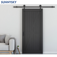 Sunnysky personnalisé chambre à coucher design coulissant porte de grange portes maison moderne porte de grange en bois massif