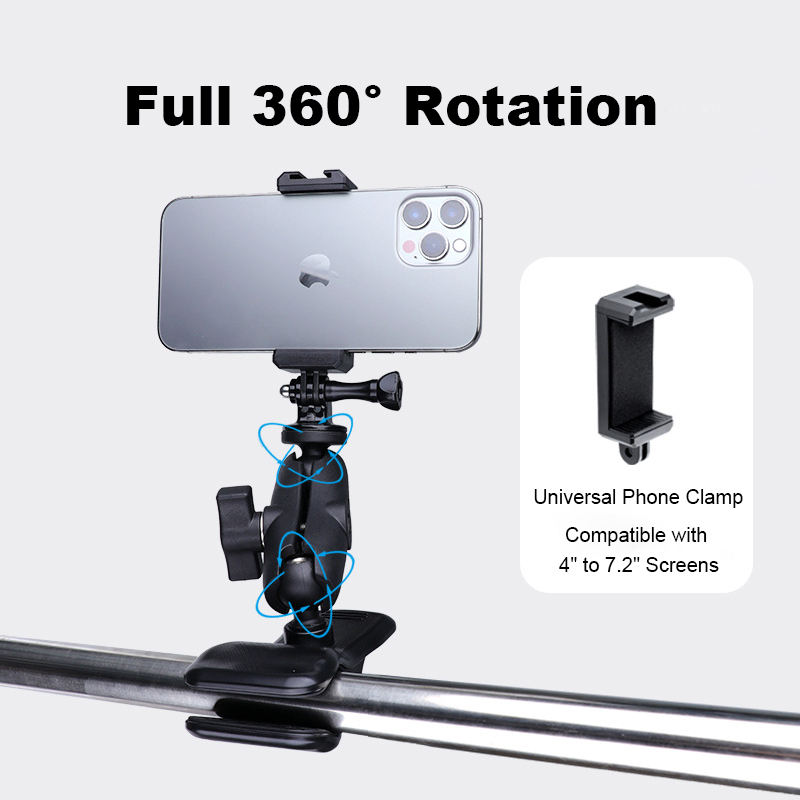 Adjustable Live Streaming Bracket Tabletop Clamp Phone Holder and DSLR Camera Mount with Ring Light for GoPro 13 Insta360 X5