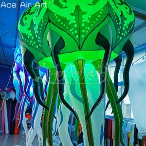 Decoración inflable LED Jelly Fish | Colgante inflable Dj Sea Creature Prop para escenario, eventos y fiestas temáticas subacuáticas - Product Image 6