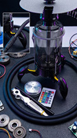 Ensemble de chicha de style industriel métallique de haute qualité avec lumière LED, mini chicha pour boutique, salon, bar, restaurant, café, club, fumer de la chicha