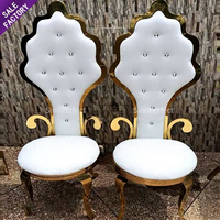 Nouveau Produit Chaise de Banquet Empilable en Acier Doré Blanc pour Mariage, Hôtellerie et Réception