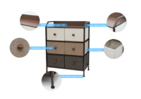 Commode commode intelligente blanche dorée pliable table de chevet de chambre à coucher avec 2 tiroirs