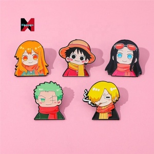 เข็มกลัดโลหะ<span class=keywords><strong>วันพีซ</strong></span> อนิเมะญี่ปุ่น ลูฟี่ โซโล ซันจิ ทำจากโลหะผสม - Product Image 1