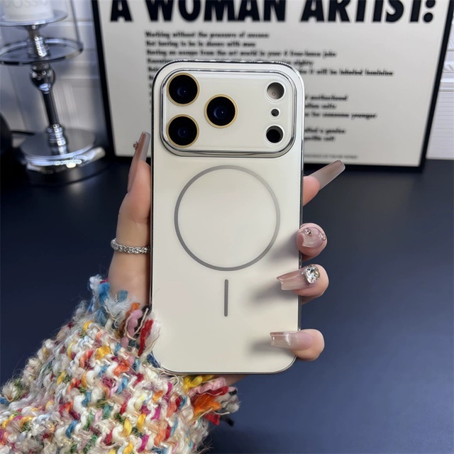 AG Matte Finish Magnetic Glass Mobile Phone Cases for iphone 17 16 15 14 Pro Max Shockproof Back Camera protection Cover Shell
