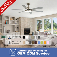Ventilateur de plafond 1stshine 58 pouces avec moteur neuf, 6 vitesses, design élégant, contrôle intelligent TUYA Wifi et éclairage LED