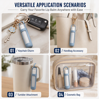 Porte-clés personnalisé en silicone pour rouge à lèvres, portable, antidérapant, réutilisable, écologique, élégant, étui protecteur pour baume à lèvres et gloss