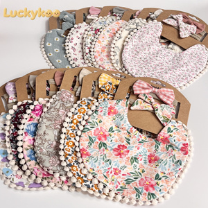 Luckykoo - Baberos triangulares de gasa para bebé, baberos para comer para niños, de algodón puro, suaves y absorbentes, unisex, baberos para la saliva del bebé - Product Image 1
