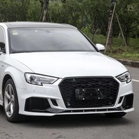 Kit de Parachoques Delantero Estilo RS3 para Audi A3 S3 8V.5 2017-2020, Rejilla de Panal de Abeja, Agujeros Preperforados para ACC