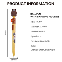 Nouveau stylo gel en plastique à pointe aiguille de 0,7 mm, encre bleue, écriture fluide, anti-stress, mignon, ours panda 3D, à clic latéral, fidget