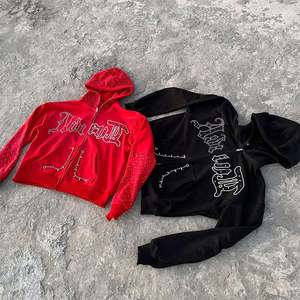 2025 Sudadera con cremallera para hombre Personalizable 350gsm 100% Sudadera con capucha de algodón con cremallera de gran tamaño Estilo informal Patrón de letras para otoño - Product Image 3