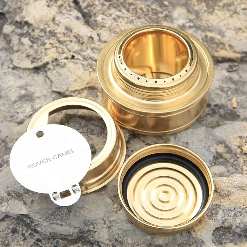 Portable Mini Alcohol Stove Burner Outdoor Ultralight Brass Camping Cooking Stove Outdoor Camping Backpacking Tourist Burner