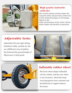 מלגזה ידנית חשמלית-הידראולית 1 טון חדשה לשטח, לעבודה בשטח הררי, להובלת משטחים לאדם אחד - Product Image 6