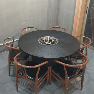 Offre Spéciale commercial rond pierre Hotpot poêle carré marbre coréen <span class=keywords><strong>BBQ</strong></span> Restaurant <span class=keywords><strong>Table</strong></span> - Product Image 6