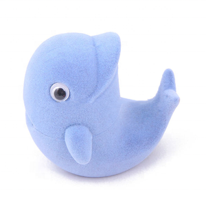 Supporto per scatola di anelli di fidanzamento in velluto adorabile a forma di delfino per orecchini collana braccialetto espositore per gioielli confezione regalo - Product Image 1