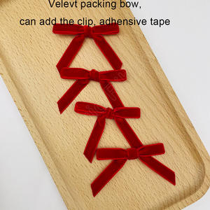 Pita e-magic grosir pita beludru hijau merah kemasan busur pohon Natal DIY pita Mini untuk dekorasi pembungkus Hadiah - Product Image 5