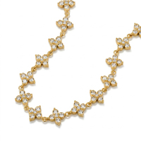 Gelang dan kalung seri bunga zircon penuh permata, cocok untuk pemakaian sehari-hari, serbaguna, grosir.