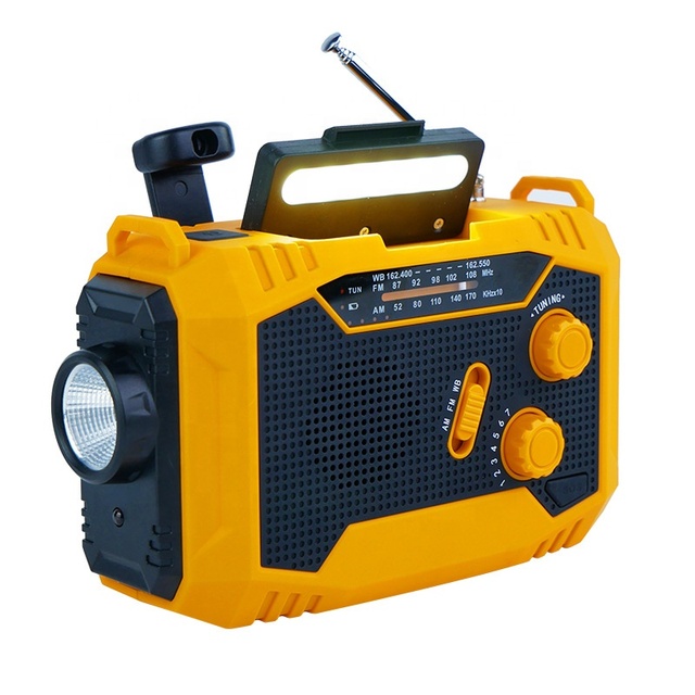 Hot Sale 10000mAh Emergency Flashlight Weather Hand Crank Solar Survival NOAA Radio with Reading Lamp