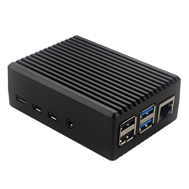 Raspberry Pi 4 Model B Aluminum Alloy Shell Black Passive Cooling Heatsink Protection Enclosure Metal Case for Rpi 4 B
