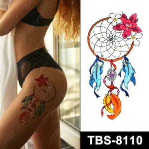 Pegatina de tatuaje temporal para mujer, pegatina de tatuaje de cuerpo temporal colorida, impermeable, estilo Sexy seguro para la piel personalizada