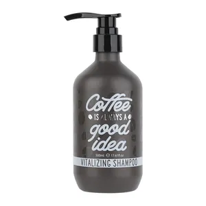 20% paquet cosmétique écologique de marc de café 500ml bouteille de shampooing en plastique fabricant fournisseurs d'usine