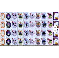 Jeu de tuiles de Mahjong gravées en acrylique, 160 pièces, thème Noël, Chien, Chinoiserie Américaine, Joyeux Noël, pour soirée de jeu en famille