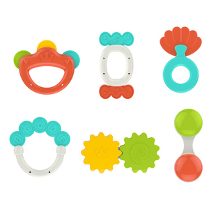 Hochets et jouets de dentition pour bébés, personnalisables, colorés, mignons, doux, en forme de mains, stérilisables à la vapeur - Product Image 1