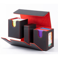 Boîte de rangement Commander avec 2 étuis à cartes détachables et fenêtre de visualisation pour 200 cartes TCG à double pochette