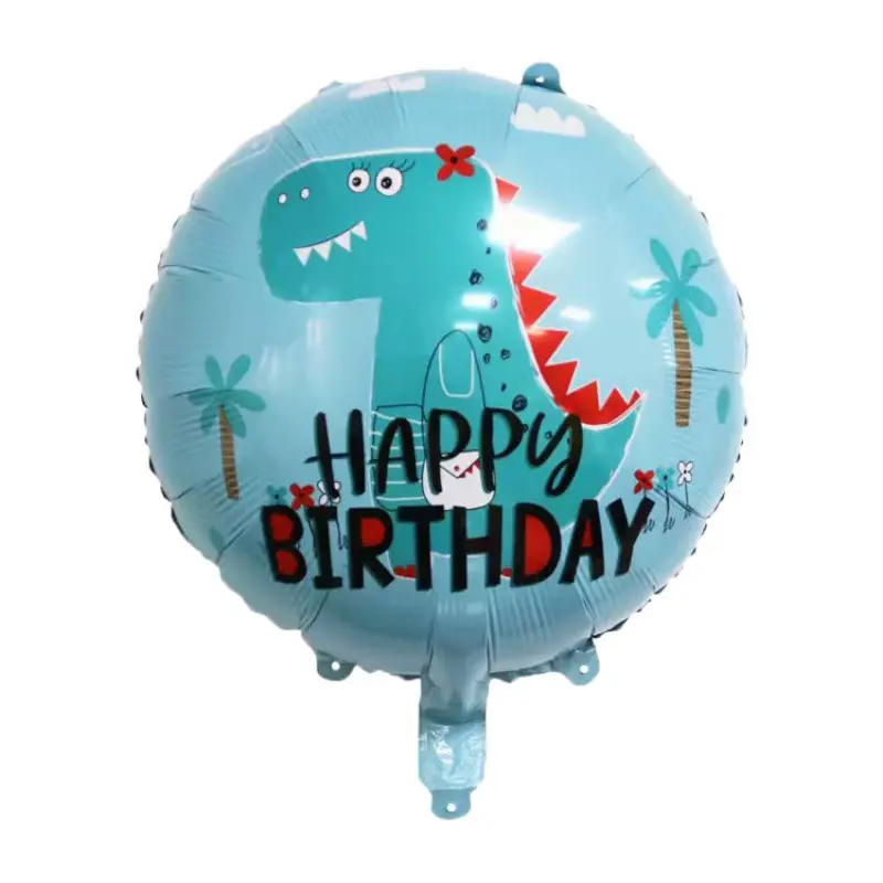 Palloncino dinosauro da 18 pollici cartone animato buon compleanno galleggiante palloncini dinosauro carino per la decorazione di compleanno per bambini
